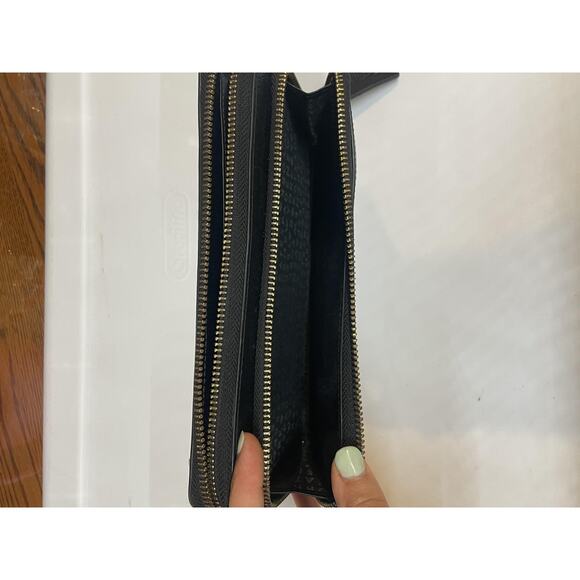 Kate Spade New York Wallet Womens One Size Black Double Zip Wristlet Leather - Picture 7 of 11